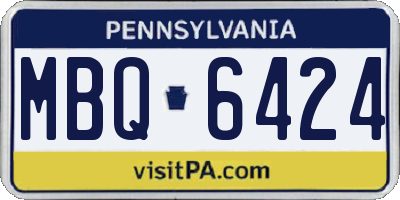 PA license plate MBQ6424