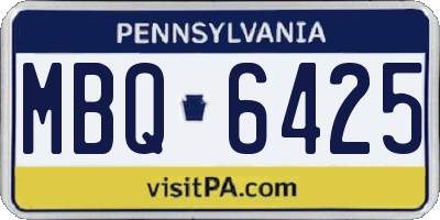 PA license plate MBQ6425