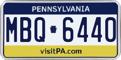 PA license plate MBQ6440