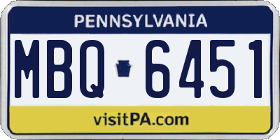 PA license plate MBQ6451