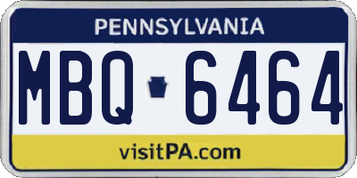 PA license plate MBQ6464
