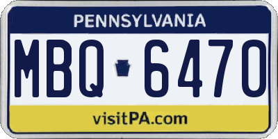 PA license plate MBQ6470