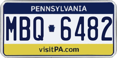 PA license plate MBQ6482