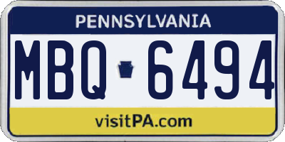 PA license plate MBQ6494