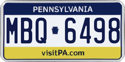 PA license plate MBQ6498