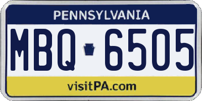 PA license plate MBQ6505