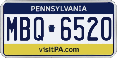 PA license plate MBQ6520