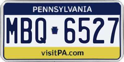 PA license plate MBQ6527