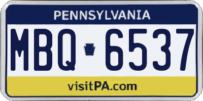PA license plate MBQ6537