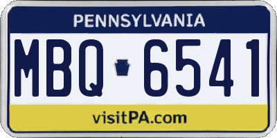 PA license plate MBQ6541