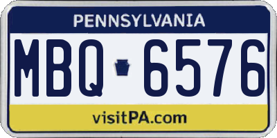 PA license plate MBQ6576