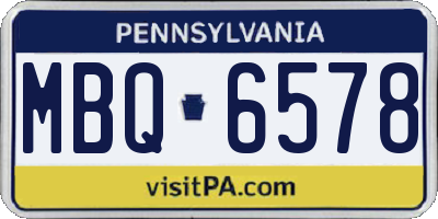 PA license plate MBQ6578