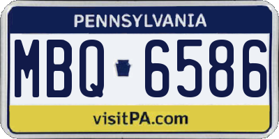 PA license plate MBQ6586