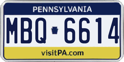 PA license plate MBQ6614