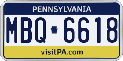 PA license plate MBQ6618