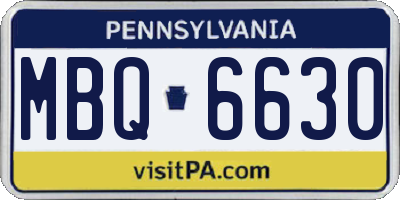 PA license plate MBQ6630