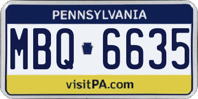 PA license plate MBQ6635