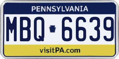 PA license plate MBQ6639