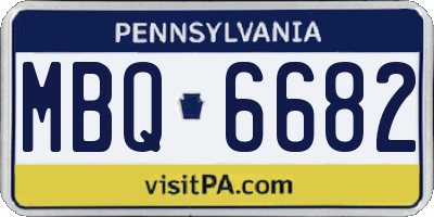 PA license plate MBQ6682