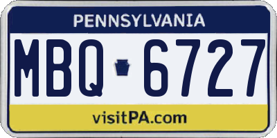 PA license plate MBQ6727