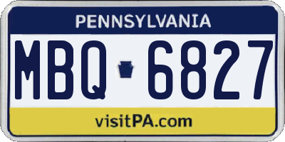 PA license plate MBQ6827