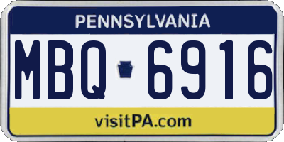 PA license plate MBQ6916