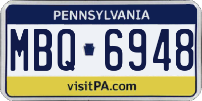PA license plate MBQ6948