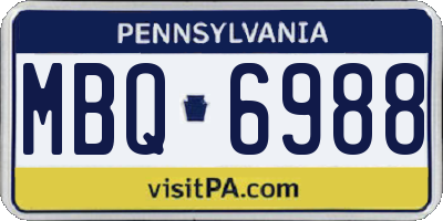 PA license plate MBQ6988