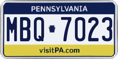 PA license plate MBQ7023