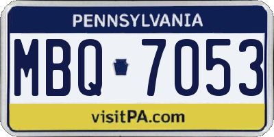 PA license plate MBQ7053