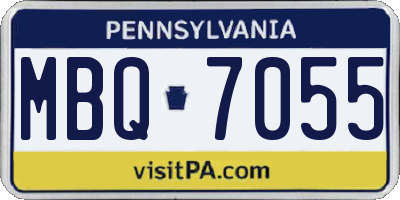 PA license plate MBQ7055