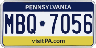 PA license plate MBQ7056