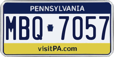 PA license plate MBQ7057