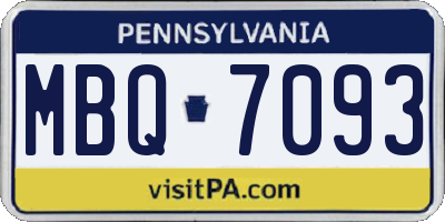 PA license plate MBQ7093