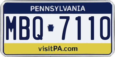 PA license plate MBQ7110
