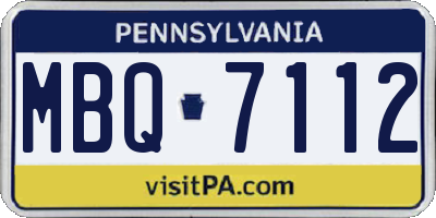 PA license plate MBQ7112