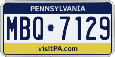 PA license plate MBQ7129