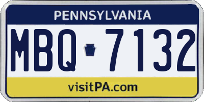 PA license plate MBQ7132