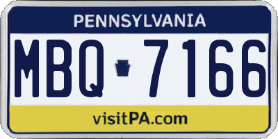 PA license plate MBQ7166