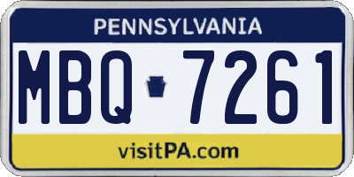 PA license plate MBQ7261