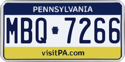 PA license plate MBQ7266