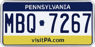 PA license plate MBQ7267