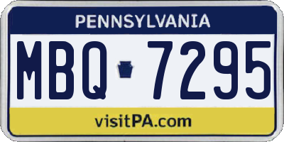 PA license plate MBQ7295