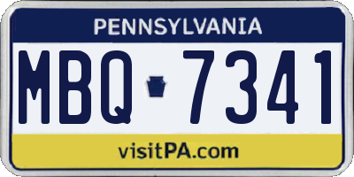 PA license plate MBQ7341