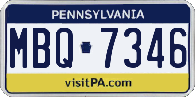 PA license plate MBQ7346