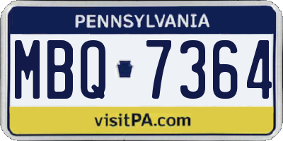 PA license plate MBQ7364