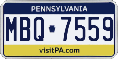 PA license plate MBQ7559