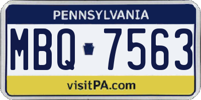 PA license plate MBQ7563