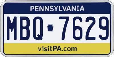 PA license plate MBQ7629