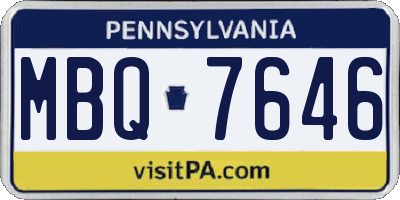 PA license plate MBQ7646